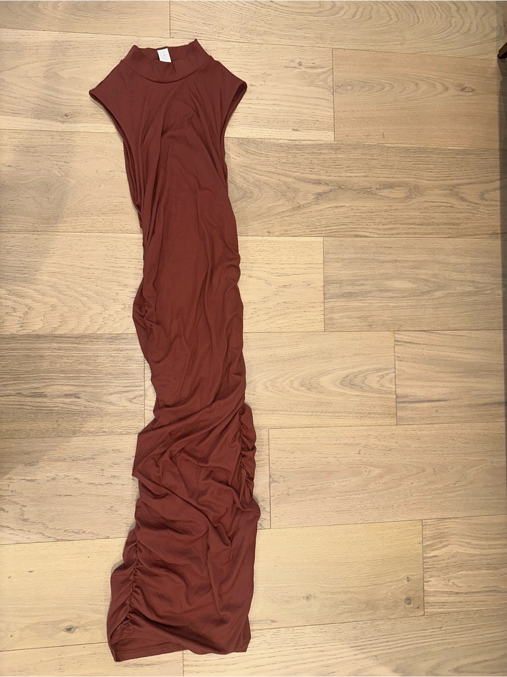 Sleeveless Rust Bodycon Maxi Dress